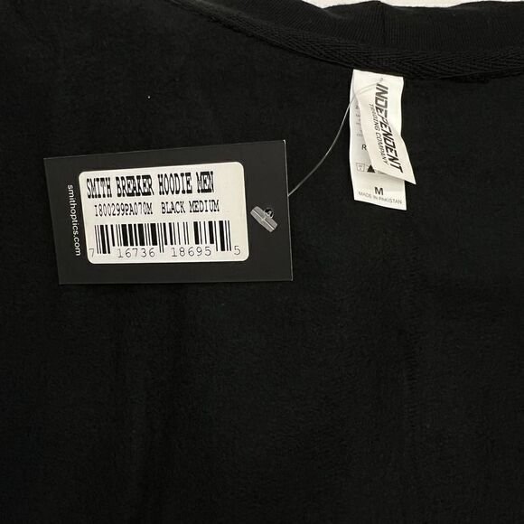New Smith Men Black Breaker Pullover Hoodie Cotton Long Sleeve Sweater US M - Picture 4 of 12